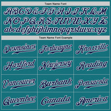 Load image into Gallery viewer, Custom Teal Navy-Gray Authentic Split Fashion Baseball Jersey