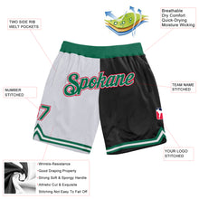 Load image into Gallery viewer, Custom White Kelly Green-Black Authentic Throwback Split Fashion Basketball Shorts