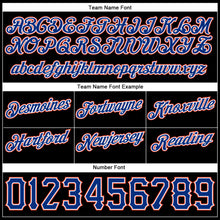 Загрузить изображение в средство просмотра галереи, Custom White Royal-Black Authentic Throwback Split Fashion Basketball Shorts