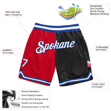 Загрузить изображение в средство просмотра галереи, Custom Red White-Black Authentic Throwback Split Fashion Basketball Shorts