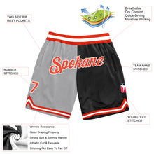 Load image into Gallery viewer, Custom Gray Orange-Black Authentic Throwback Split Fashion Basketball Shorts