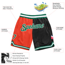 Load image into Gallery viewer, Custom Orange Kelly Green-Black Authentic Throwback Split Fashion Basketball Shorts