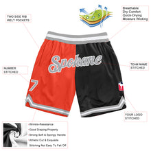 Load image into Gallery viewer, Custom Orange Gray-Black Authentic Throwback Split Fashion Basketball Shorts