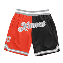 Load image into Gallery viewer, Custom Orange Gray-Black Authentic Throwback Split Fashion Basketball Shorts