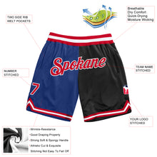 Laden Sie das Bild in den Galerie-Viewer, Custom Royal Red-Black Authentic Throwback Split Fashion Basketball Shorts