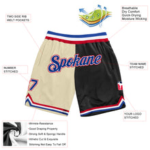 Загрузить изображение в средство просмотра галереи, Custom Cream Royal-Black Authentic Throwback Split Fashion Basketball Shorts