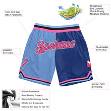 Load image into Gallery viewer, Custom Light Blue Pink-Royal Authentic Throwback Split Fashion Basketball Shorts