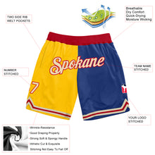 Charger l'image dans la galerie, Custom Gold Cream-Royal Authentic Throwback Split Fashion Basketball Shorts