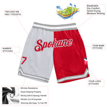 Загрузить изображение в средство просмотра галереи, Custom White Red-Gray Authentic Throwback Split Fashion Basketball Shorts
