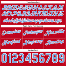 Charger l'image dans la galerie, Custom Navy Light Blue-Red Authentic Throwback Split Fashion Basketball Shorts