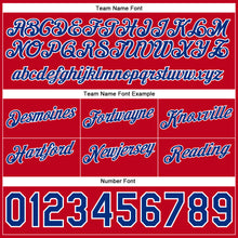 Load image into Gallery viewer, Custom Light Blue Royal-Red Authentic Throwback Split Fashion Basketball Shorts