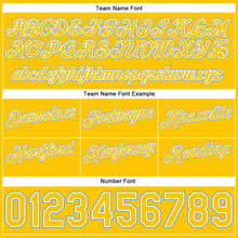 Load image into Gallery viewer, Custom White Gold-Light Blue Authentic Throwback Split Fashion Basketball Shorts