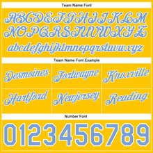 Laden Sie das Bild in den Galerie-Viewer, Custom Navy Light Blue-Gold Authentic Throwback Split Fashion Basketball Shorts