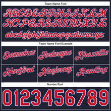 Load image into Gallery viewer, Custom White Red-Navy Authentic Throwback Split Fashion Basketball Shorts