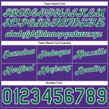 Laden Sie das Bild in den Galerie-Viewer, Custom Gold Kelly Green-Purple Authentic Throwback Split Fashion Basketball Shorts