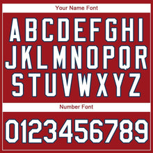 Load image into Gallery viewer, Custom Red White-Navy Baseball Jersey