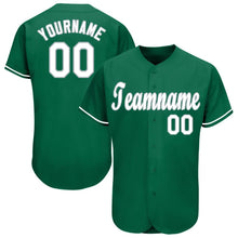 Load image into Gallery viewer, Custom Kelly Green White-Gray Baseball Jersey
