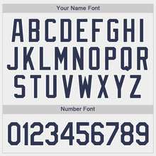 Laden Sie das Bild in den Galerie-Viewer, Custom White Navy-Powder Blue Baseball Jersey