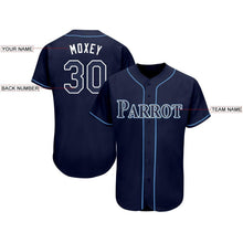 Load image into Gallery viewer, Custom Navy White-Powder Blue Baseball Jersey