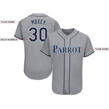 Загрузить изображение в средство просмотра галереи, Custom Gray Navy-Powder Blue Baseball Jersey