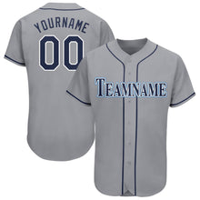 Загрузить изображение в средство просмотра галереи, Custom Gray Navy-Powder Blue Baseball Jersey