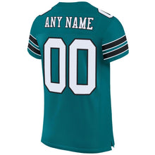 Laden Sie das Bild in den Galerie-Viewer, Custom Teal White-Black Mesh Authentic Football Jersey