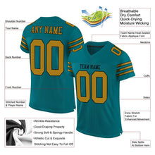 Загрузить изображение в средство просмотра галереи, Custom Teal Old Gold-Black Mesh Authentic Football Jersey