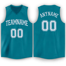 Загрузить изображение в средство просмотра галереи, Custom Teal White V-Neck Basketball Jersey