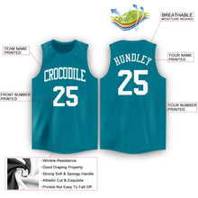 Загрузить изображение в средство просмотра галереи, Custom Teal White Round Neck Basketball Jersey