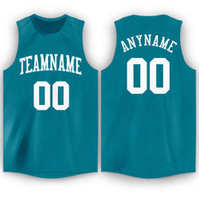 Загрузить изображение в средство просмотра галереи, Custom Teal White Round Neck Basketball Jersey