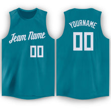 Загрузить изображение в средство просмотра галереи, Custom Teal White Round Neck Basketball Jersey