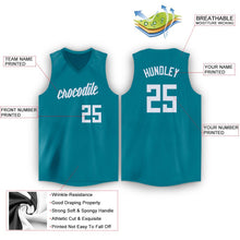 Загрузить изображение в средство просмотра галереи, Custom Teal White V-Neck Basketball Jersey