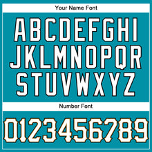 Загрузить изображение в средство просмотра галереи, Custom Teal White Pinstripe White-Old Gold Authentic Basketball Jersey