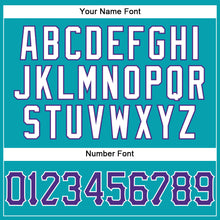 Загрузить изображение в средство просмотра галереи, Custom Teal White Pinstripe Purple-White Authentic Basketball Jersey