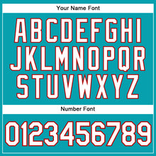 Загрузить изображение в средство просмотра галереи, Custom Teal White Pinstripe White-Red Authentic Basketball Jersey