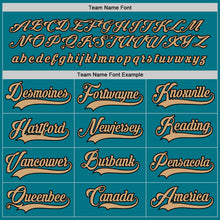 Load image into Gallery viewer, Custom Teal Old Gold-Black Hockey Jersey