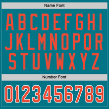 Загрузить изображение в средство просмотра галереи, Custom Teal Orange-White Hockey Jersey