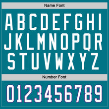 Load image into Gallery viewer, Custom Teal White-Purple Hockey Jersey