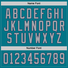 Load image into Gallery viewer, Custom Teal Gray-Navy Hockey Jersey