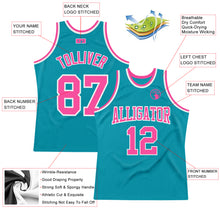Загрузить изображение в средство просмотра галереи, Custom Teal Pink-White Authentic Throwback Basketball Jersey