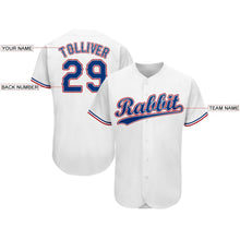 Laden Sie das Bild in den Galerie-Viewer, Custom White Royal-Red Baseball Jersey
