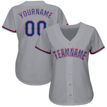 Загрузить изображение в средство просмотра галереи, Custom Gray Royal-Red Baseball Jersey