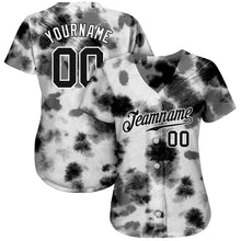 Laden Sie das Bild in den Galerie-Viewer, Custom Tie Dye Black-White 3D Steel Authentic Baseball Jersey