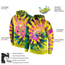 Load image into Gallery viewer, Custom Stitched Tie Dye Pink-Gold 3D Pattern Design Sports Pullover Sweatshirt Hoodie