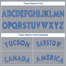Load image into Gallery viewer, Custom Gray Royal-White Baseball Jersey