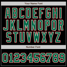 Load image into Gallery viewer, Custom Black Kelly Green-Red Authentic Two Tone Baseball Jersey