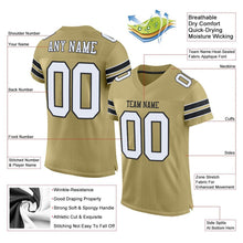 Load image into Gallery viewer, Custom Vegas Gold White-Black Mesh Authentic Football Jersey