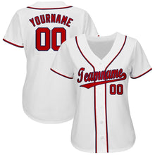 Загрузить изображение в средство просмотра галереи, Custom White Red-Navy Baseball Jersey