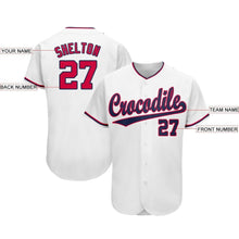 Charger l'image dans la galerie, Custom White Red-Navy Baseball Jersey