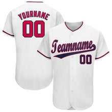 Charger l'image dans la galerie, Custom White Red-Navy Baseball Jersey